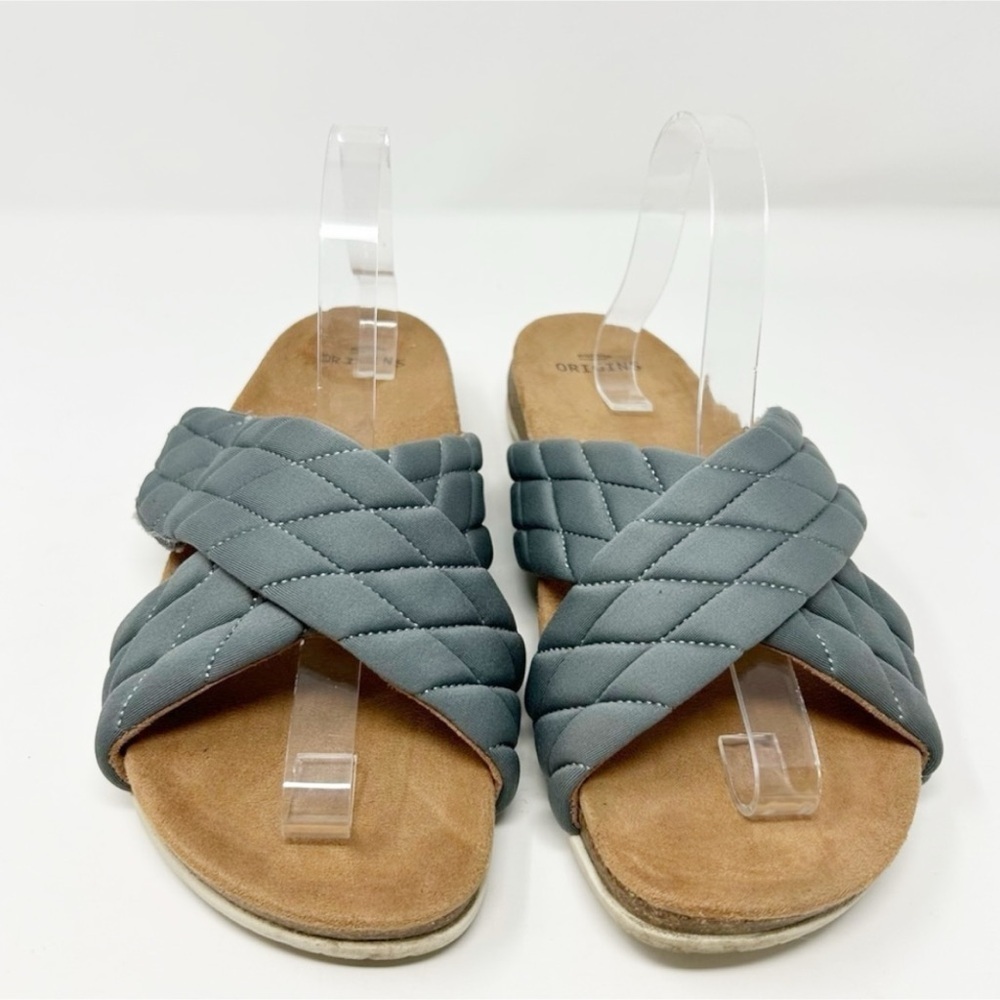 Earth Origins Oceana Blue Gray Slip On Puffy Pillow Textured Sandals Size 10 W
